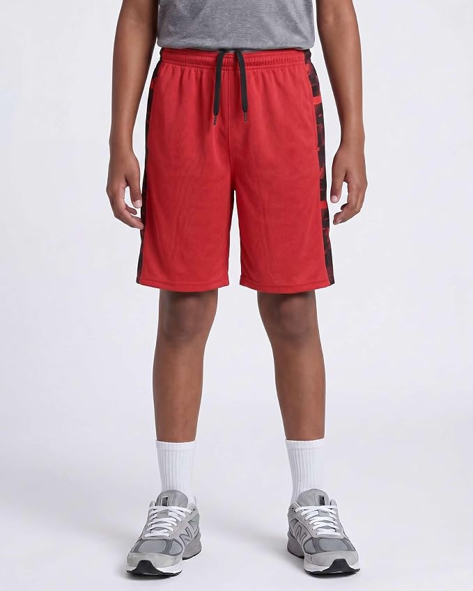 Real Essentials 5 Pack: Boys' Mesh Basketball Athletic Shorts with Pockets – Teen Kids Youth Quick Dry Soccer Running Gym