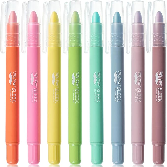 Mr. Pen- No Bleed Gel Highlighters, Candy Colors, 8 Pack, Bible Highlighters and Pens No Bleed, Bible Markers for Study, Journaling, School Supplies and Accessories