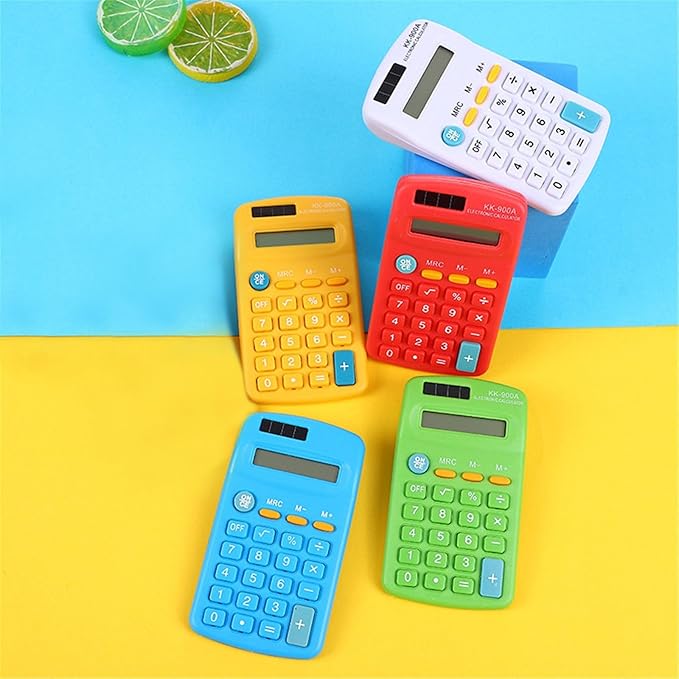 Calculators Desktop,Dual Solar Power and Battery Big Buttons 12 Digits Kids Calculator with Large LCD Display,4 Function Calculators for Students Business Home School Office
