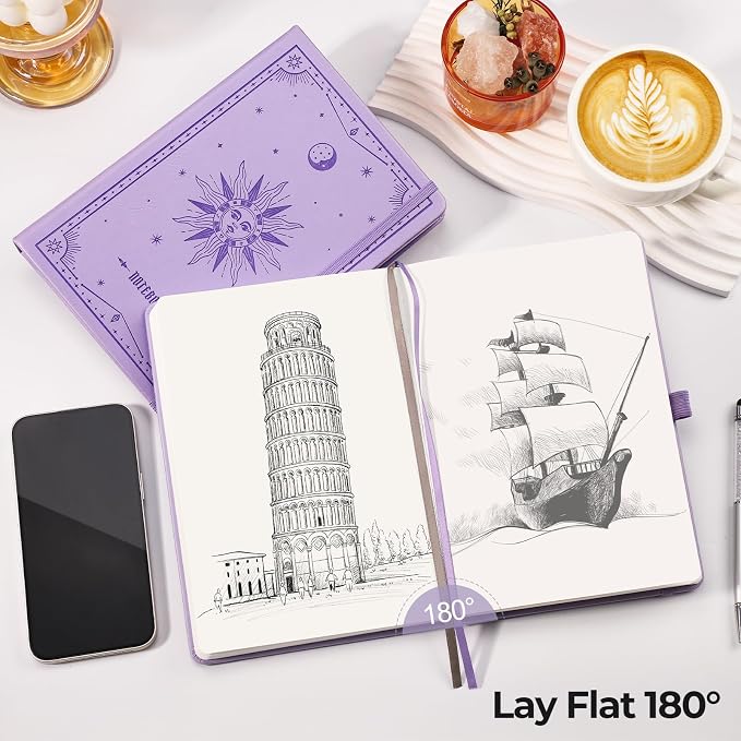 EMSHOI Blank Journal Notebook, 320 Pages, A5 Size (5.7'' x 8.3'')