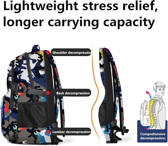 Casual Lightweight Backpacks for Boys & Girls, School Bookbags, 15 "Laptop Backpack, Travel Bag (212-mchua)