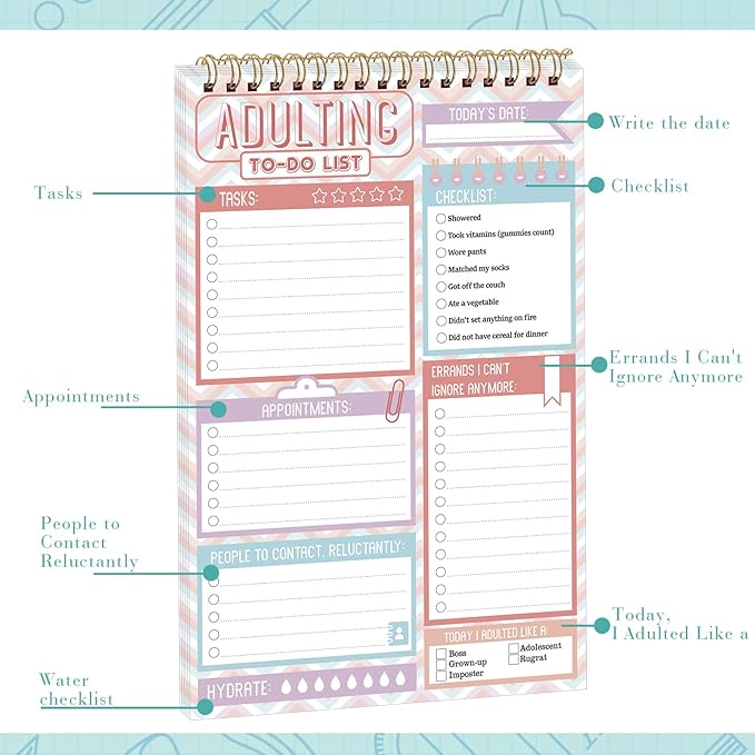 Glenmal 6 Pack to Do List Notepad Undated to Do List Notebook Daily Planner Notepad 180 Sheets for Adult Student Office School Home Supplies 7.8 x 5.2 Inch(Fresh,Fresh Color)