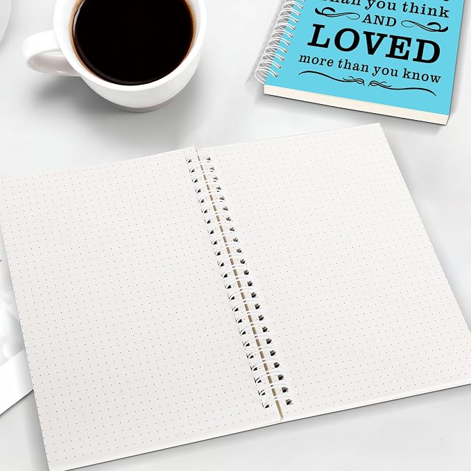 JOHSBYD 2Pcs Spiral Dotted Notebook,Inspirational Gifts A5 Dot Grid