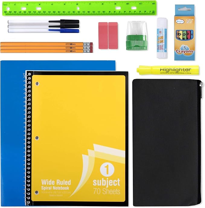 Trail maker Backpack with School Supplies for Kids - 20 Piece Back to School Supplies with 17" Backpack (Green Pack)