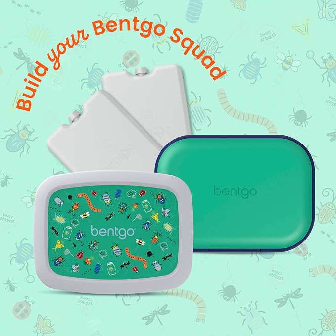 Bentgo Kids Backpack - Lightweight 14” Backpack in Fun Prints for School, Travel, & Daycare, Ideal for Ages 4+, Roomy Interior, Durable & Water-Resistant Fabric, & Loop for Lunch Bag (Bug Buddies)