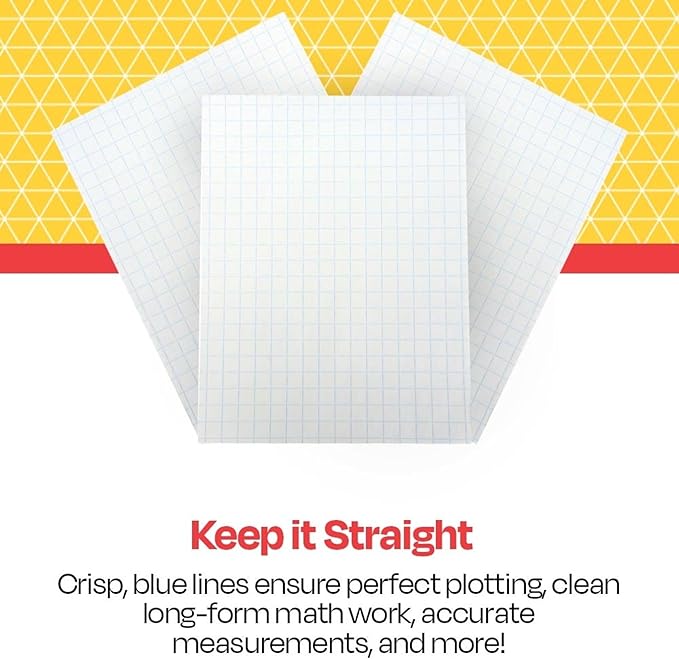 School Smart Double Sided Graph Paper, 8-1/2 x 11 Inches, 1/2 Inch Rule, White, Pack of 500 - 085279