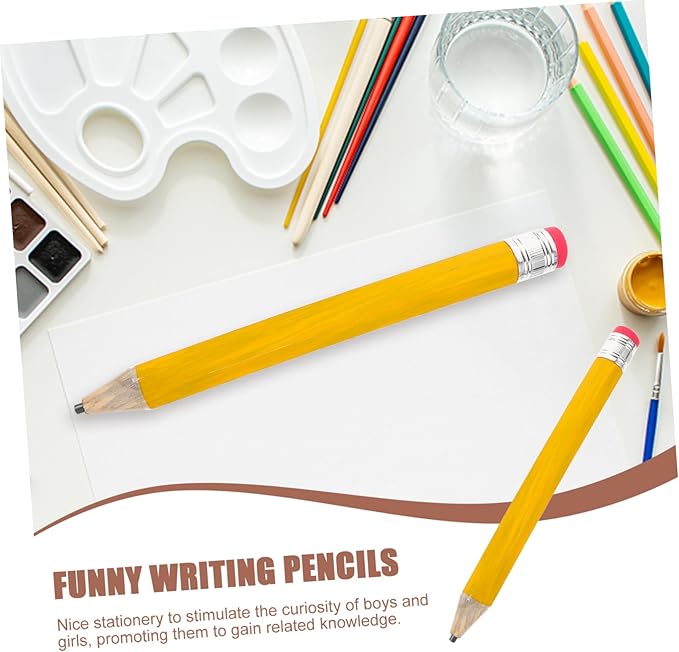 Operitacx Funny Jumbo Pencil for School and Crafts Portable Giant Writing Pencil for Boys and Girls Stationery Art Projects and Party Decorations