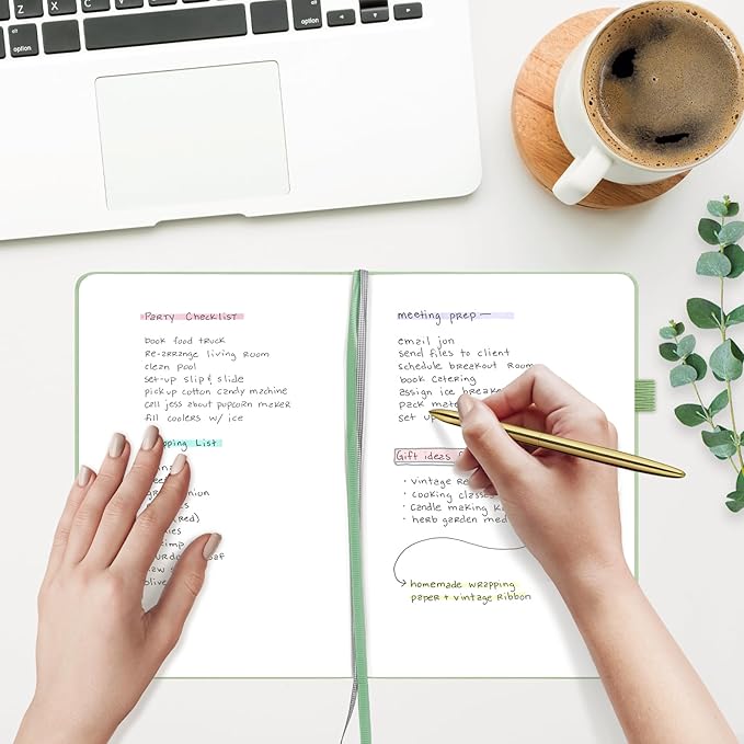 &And Per Se Blank Sketch Notebook, A5 Hardcover, 160 Pages 100gsm Thick Paper, Unlined Journal for Drawing, Doodling, Hand Lettering – Creative Gift for Artists, Designers, Writers (Light Green)