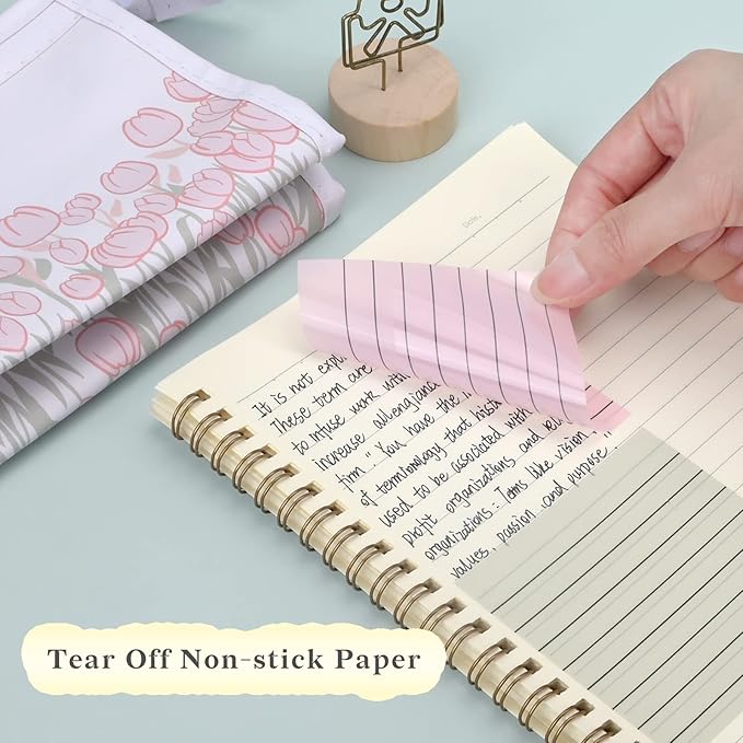 Temiary 6Pads Transparent Sticky Notes with Lines, Clear Sticky Note Waterproof See Through Memo Pad, Markers Stickers Translucent Index Book Tabs for Annotating Bible Study Supplies, 50Sheets/Pad