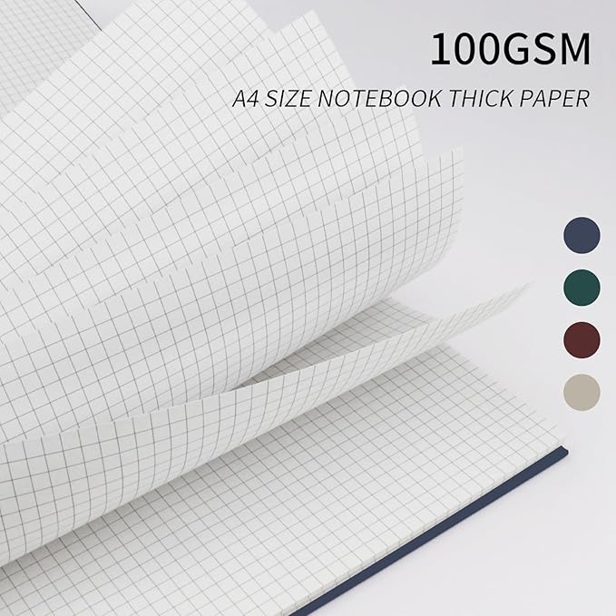 Graph Paper Notebook Spiral Notebook 8.5" x 11"-8 Pack Grid Paper Notebook Engineering notebook 120 Pages 100 GSM Thick Graphing Paper Notebook Hardcover Journal for School (GRAPH, Mult-color)