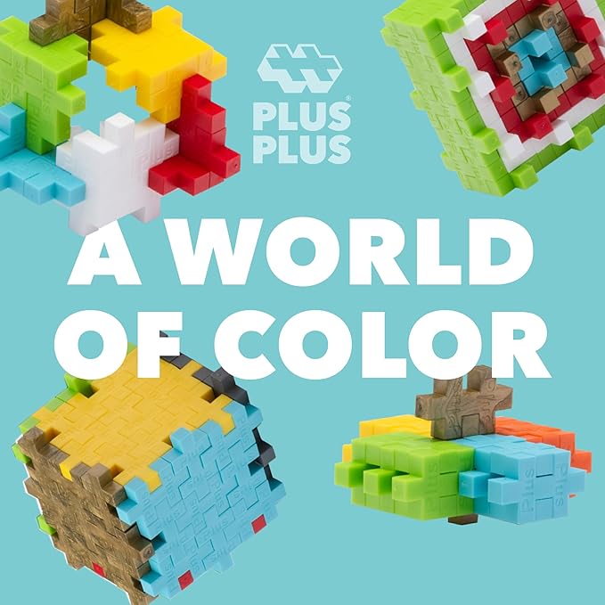 PLUS PLUS 240 Piece Celebration Mix Tube - Mini Interlocking Building Blocks Set, Stem Toys for Kids - Sensory Bin Fillers/Math Manipulatives Classroom Must Haves Gifts for Boys & Girls