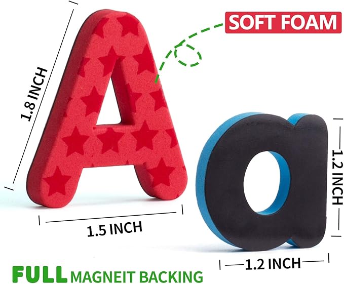 192 Pcs Magnetic Letters Numbers 9 Color(With Pattern Blocks,Symbols) Foam Set, Alphabet Magnets Gift for Preschool Kids Children Toddler Educational Fridge Refrigerator Toy, Classroom School Learning