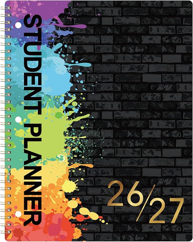 Student Planner 2026-2027 - Monthly and Weekly School Planner 2026-2027 with Stickers, July 2026 - June 2027, 9" x 11", Green Tabs