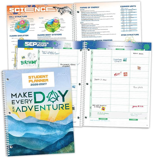 Navigator Student Planner 2026-2027 | Dated Middle & High School Planner for 5th-12th Grade | Daily Writing by Subject, Goals, Hall Passes & Inspirational Quotes | 8.5" x 11"