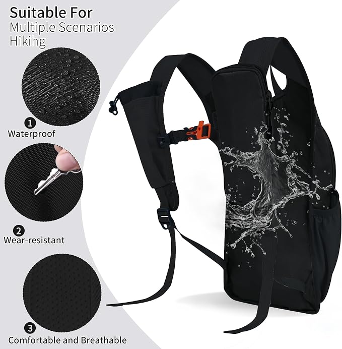 Small Hiking Backpack Packable Lightweight for Women Men | 10L/15L, Hiking Daypack, Foldable, Water Resistan, Ultralight, with Phone Pocket, Travel, Outdoor, Walking