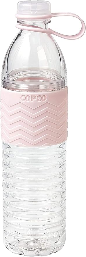 Copco Hydra 20 oz Water Bottle with Carrying Loop – Leak Proof, BPA Free Tritan, Dishwasher Safe, Twist-Open Body, Non-Slip Silicone Grip, Perfect for Gym, Travel & Daily Use (Pink)