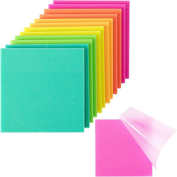 Mr. Pen- Transparent Glitter Sticky Notes, 3”x3”, 12 Pads, 600 Sheets, Glitter Transparent Note Pads, Self-Stick Bible Journaling Sticky Note for Women, Stocky Notes for Bible Journaling
