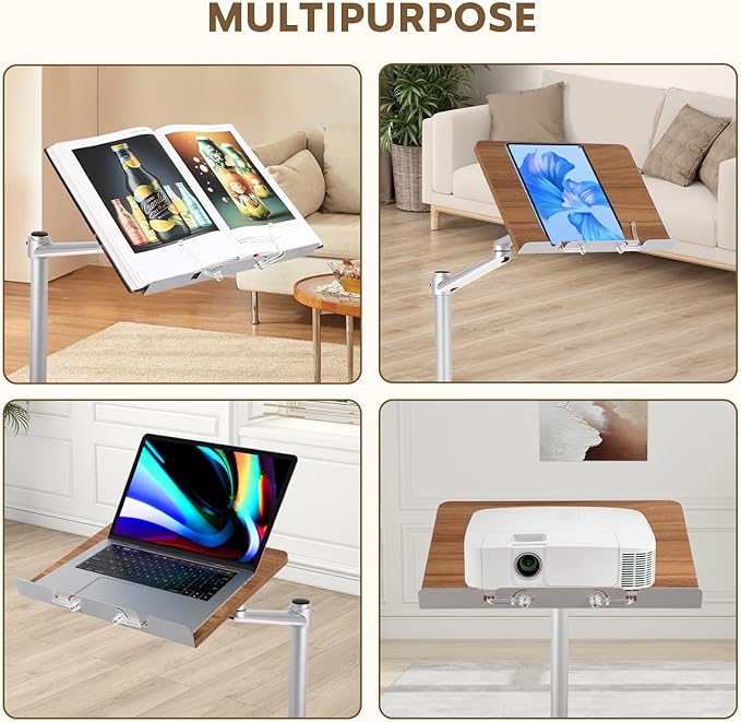 Book Holder Stand - Multiangle Adjustable Book Stand for Reading，Book Holders for Reading Hands Free with an Elastic Book Clip，Suitable for Read/Cooking/Office Use