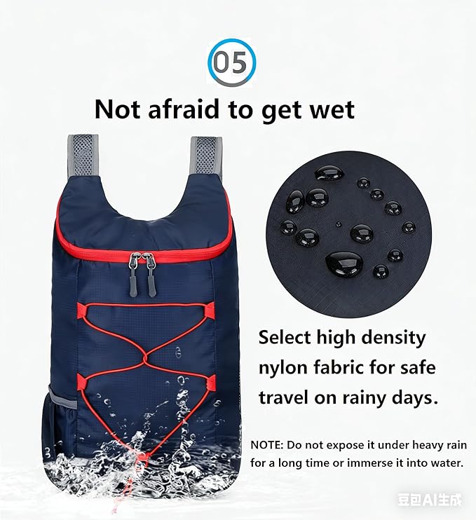 levayhill 16L Lightweight Foldable Hiking-Backpack Small Packable-Daypack For Travel,Ultralight Water-Resistant Gym Bag Men Women Easy Carry-on (Navy blue)