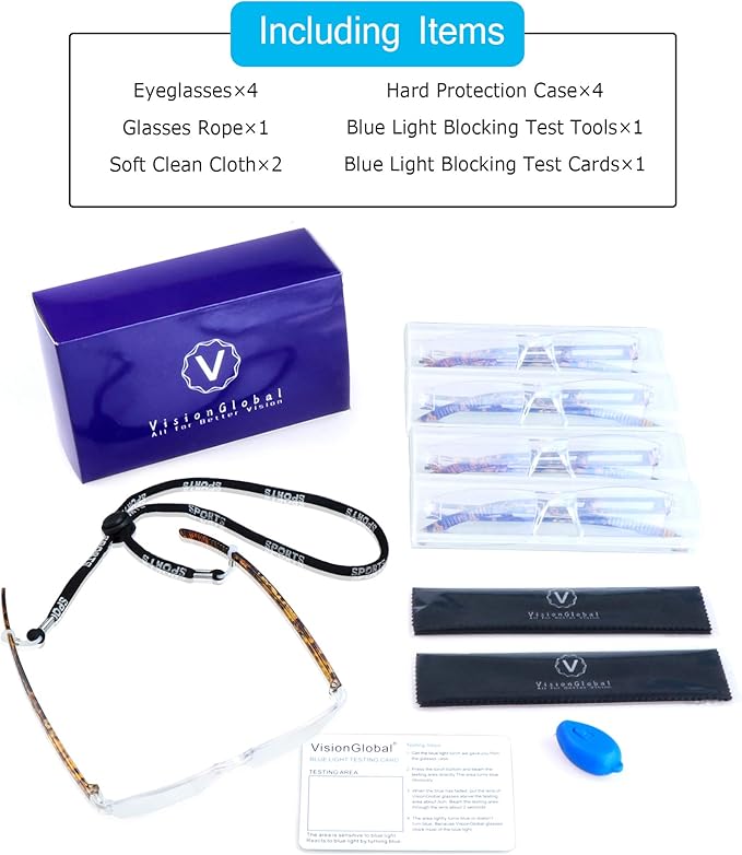 LifeArt 2/4 Pairs Reading Glasses, Blue Light Blocking Glasses, Computer Glasses for Men and Women, Rectangle Eyewear Frame