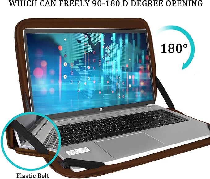 Laptop Sleeve Bag 15.6 inch, Shockproof Protective Computer Carrying Cover with Front Pocket, Laptop Case for 15.6 inch HP, Dell, Acer, Asus, Notebook, Coffee Color
