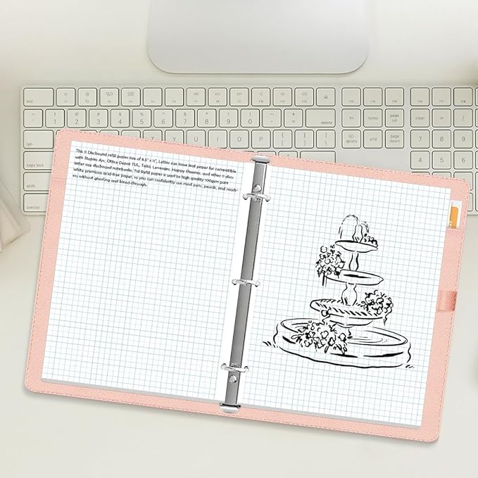 (3-Pack) A4 Grid Filler Paper - 3-Hole Graph Paper, Letter Size 300Sheets / 600Pages Loose-Leaf Paper, 100gsm White Paper, 8.5'' x 11''