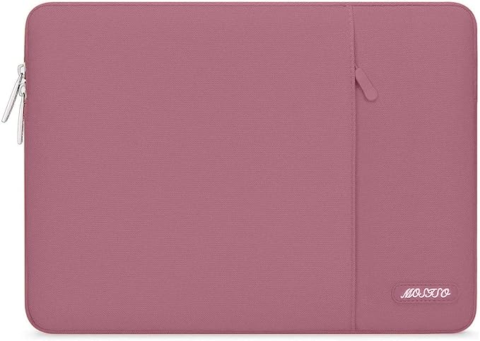 MOSISO Laptop Case 13 inch, Laptop Sleeve Compatible with MacBook Neo/Air/Pro 13 inch with A18/M5/M4/M3/M2/M1 Chip 2026-2016, Polyester Vertical Computer Sleeve Bag with Pocket, Dusty Rose