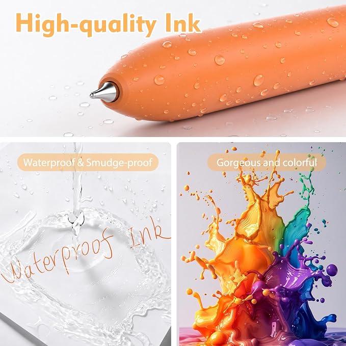 Hiacry 8Pcs Colorful Gel Pens - 0.7MM Fine Point Colored Ink Fidget Pens | Smooth Writing Quick-Dry Pens, No Bleed, Journaling,Note Taking, Coloring, Drawing, School, Office, Men & Women ( Dopamine ）