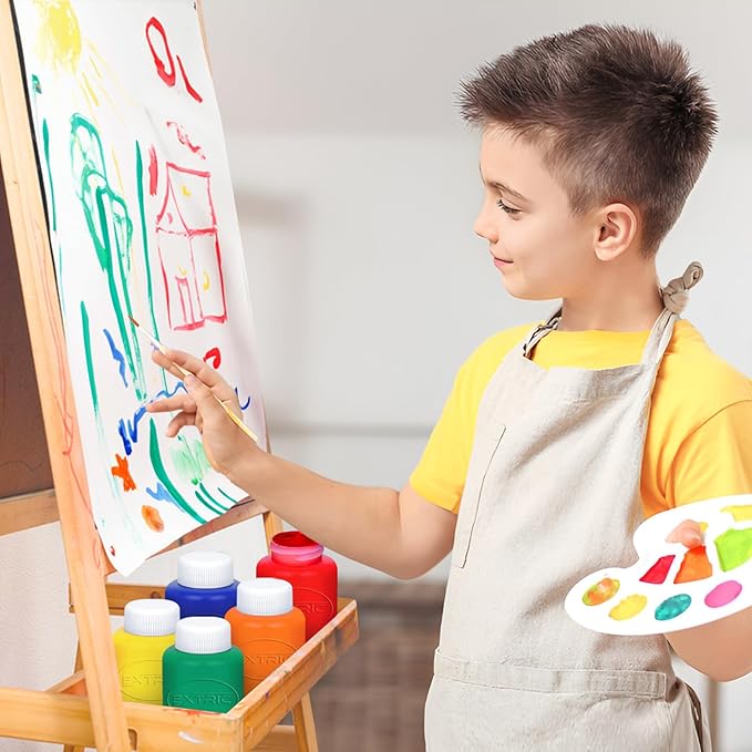 EXTRIC Washable Paint for Kids, 12-Color Tempera Kids Paint Set (2 oz Bottles) – Non-Toxic Washable Finger Paints for Toddlers & Kid Art Supplies