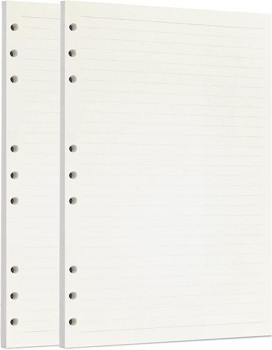Zelten 2 Pack B5 90 Sheets/180 Pages Lined Loose Leaf Punched Paper Refills Paper for 9 Hole Binder Personal Organizer Diary Notebook Refillable Planner