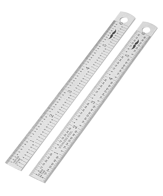 Mr. Pen- Machinist Ruler, 6 Inch, 2 Pack, Stainless Steel Imperial, Precision Measuring Tool, 1/10, 1/100, 1/32, 1/64 Inch Graduation for Engineering, Carpentry, Drafting, Office, School