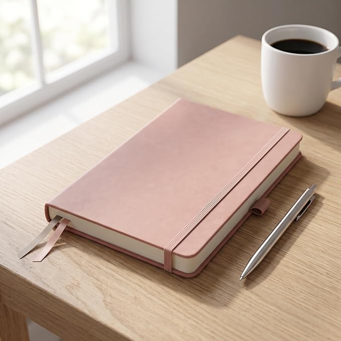 AHGXG Lined Journal Notebook, 160 Numbered Pages, A5 Size (5.7'' x 8.3'')