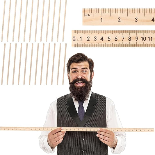 gisgfim 24 Pack 39 Inches Wood Double Sided Meter Stick Yard Stick Wood Economy Meterstick Wooden Ruler 100 Centimeters Measuring Yardstick Bulk School Classroom Home Office Kid Measuring Tailor Craft