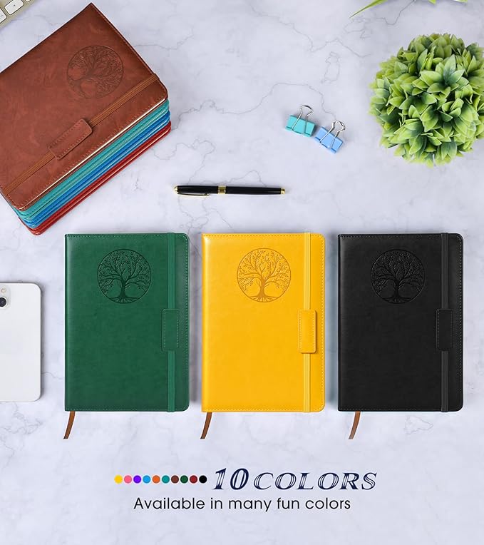Lined Journal Notebook for Women Men,256 Thick Pages,A5 Hardcover Vintage Leather Journal for Writing,Travel,Business,Work, School,College Ruled Notebooks for Note Taking,Daily Diary 5.7"×8.3"