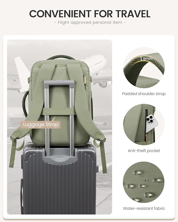 LOVEVOOK 50L Travel Backpack for Women Men, Large Carry on Backpack for Airplanes TSA Personal Item Travel Bag fits 17.3" Laptop, Waterproof Weekender Essentials Airline Approved with 2 Packing Cubes