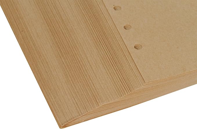 A5 Kraft Refill Paper 6 Hole Punched Filler Paper Refills for A5 Loose Leaf Notebook Travel Journal Personal Diary Planner Binder Scrapbook, 80 Sheet, 160 Page, 5.6 Inches x 8.2 Inches