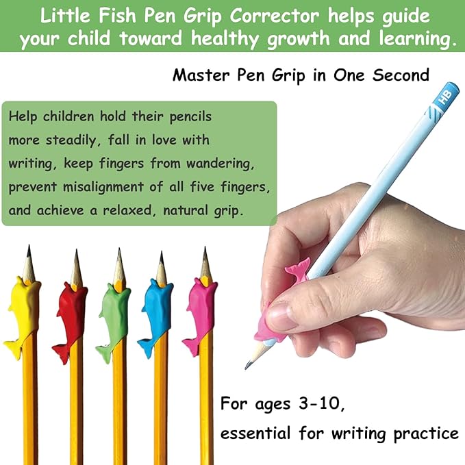 30 Pcs Multicolor Pencil Grips for Kids Handwriting, Toddler Writing Practice & Must Haves - Ergonomic Training Grippers, Beginners Writing Posture Correction Tool - Daycare, Homeschool Supplies