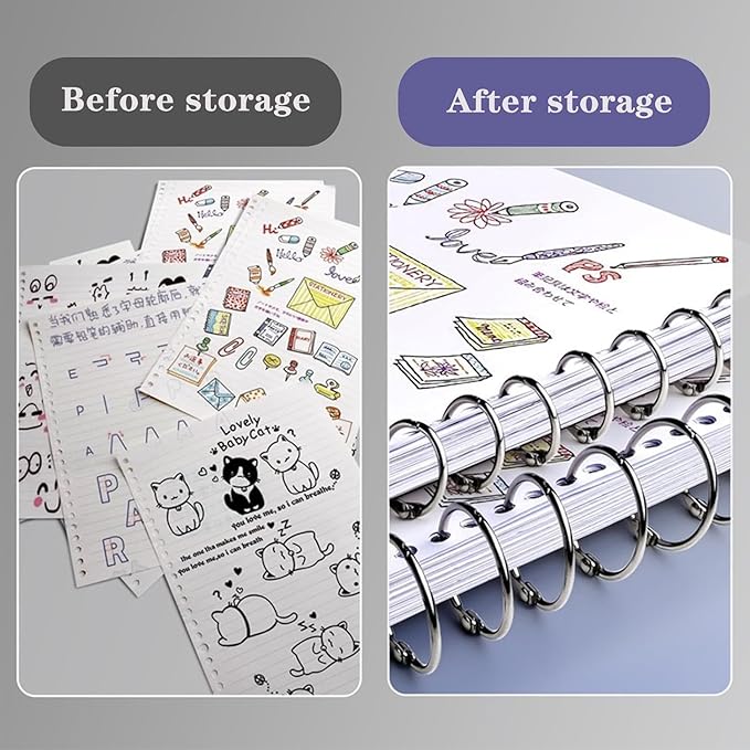 2 Inch Binder Rings (10 Pack) Heavy Duty Loose Leaf Metal Book Rings, Nickel Plated Steel Keychain Key Rings for Index Cards, Flashcards & Organizing Ideal for School, Home & Office