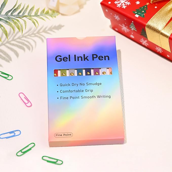 Gel Pens Colored, 8 Pack 0.5mm Fine Point Pen Color Ink, Quick Dry & No Smear, Smooth Writing Pens for Journaling, Aesthetic Office Supplies, Nurse Pens, Gifts for Women Men