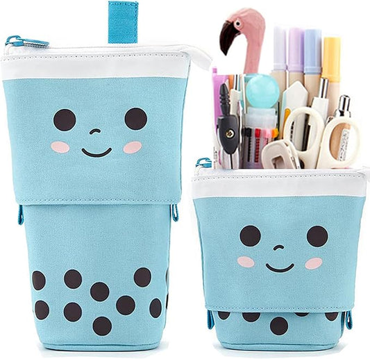 Telescopic Pencil Bag Pen Holder Pop Up Stationery Case, Stand-up Retractable Transformer Bag Standing Organizer, Great for Christmas Holiday New Year Office Bag