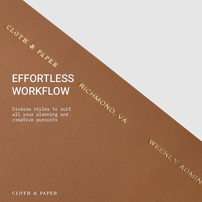 Cloth & Paper Travel Notebook | Weekly Admin Planner – Macchiato | Pocket Plus Weekly Planner 3.2" x 6" | Weekly Schedule Planner with Task & Habit Layout for Organized Planning – Soft Touch Cover