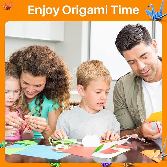 Opret Large Origami Paper 10x10, 50 Vivid Colors, 100 Sheets 10 inch Square Colored Paper, Single Sided Origami for Arts and Crafts Projects, 25x25cm