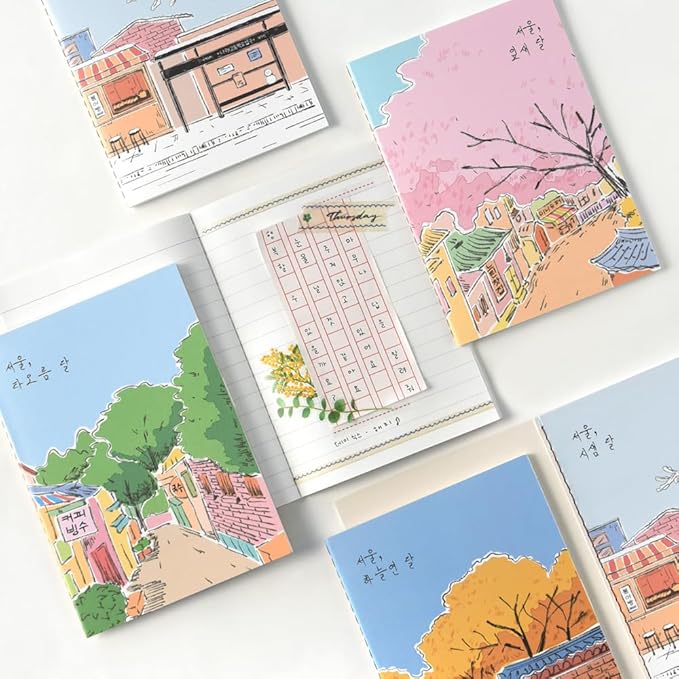 Monolike Stitch Mini Line Note Seoul-Four Seasons 4p SET