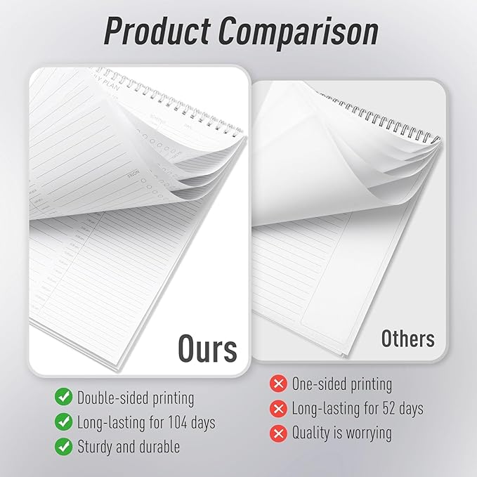 24 Hour Daily Planner with To Do List for Work & Personal Life,105 Days for Productivity Planner, No Bleed Everyday Planner, Daily Schedule, 6.5 x 9.8