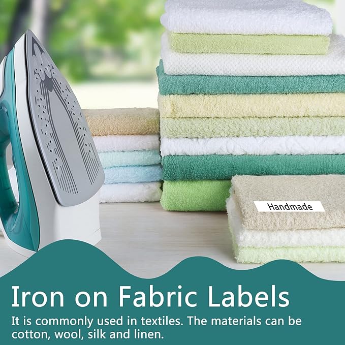 USUPERINK 10PK Compatible for Dymo LetraTag Refills 18771 White Iron-on Clothing Label 12mm x 2m (1/2" x 6.5ft) for Letra Tag 200B LT100H LT100T QX50 Label Maker Black on White Fabric Clothes Tape