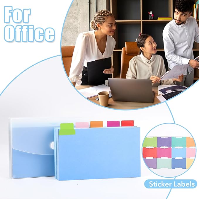 AmazonBasics 100 Pcs 3x5 Blue Plastic Note Card Organizer with Clear Index Card Case, 5 Color Note Cards, Blank Flash Cards, Study Cards, Tab Dividers