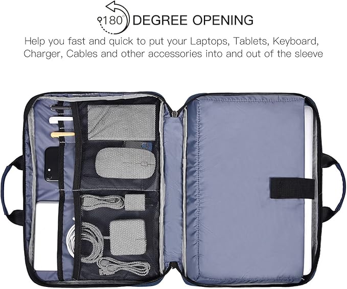 11.6 12.9 Inch Laptop Bag Men Women TSA Briefcase Sleeve for Macbook Neo 13 A18 Pro A3404, iPad Air 13 M4 M3 2026, 13" iPad Pro M5 M4, iPad 12.9", Acer Lenovo Dell Chromebook 11.6" Carrying Case, Blue
