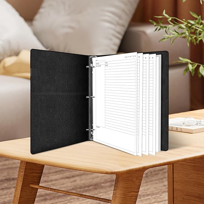 (3-Pack) A4 Cornell Notes Filler Paper - 3 Hole Cornell Notes Loose Leaf Paper, 150Sheets / 300Pages, 100gsm,White, 8.5'' x 11''