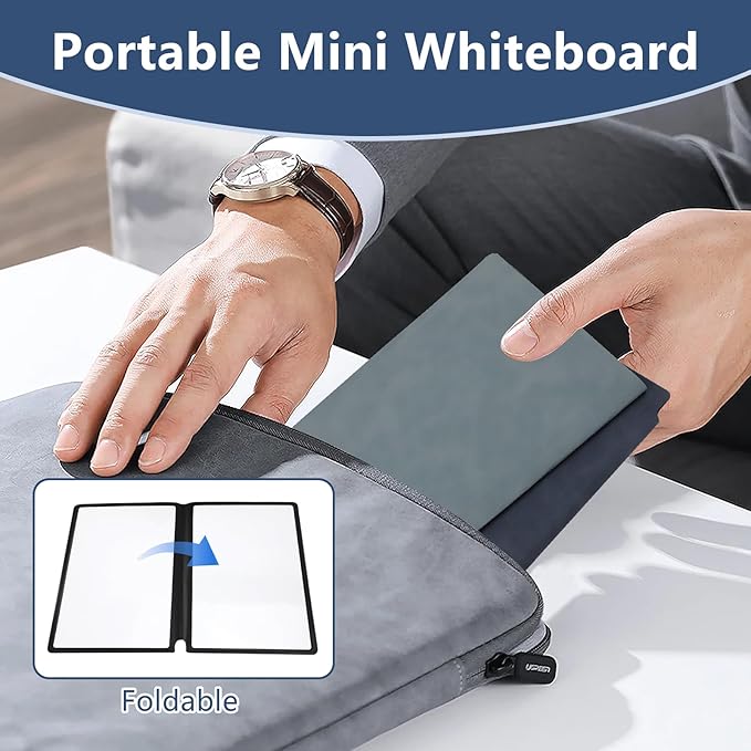 Zoyiancy 2 Pcs Small Whiteboards A5 Notebook with Pen and Eraser, Portable Mini Dry Erase Pad with PU Cover, Reusable White Board Double Sided for School Office Message