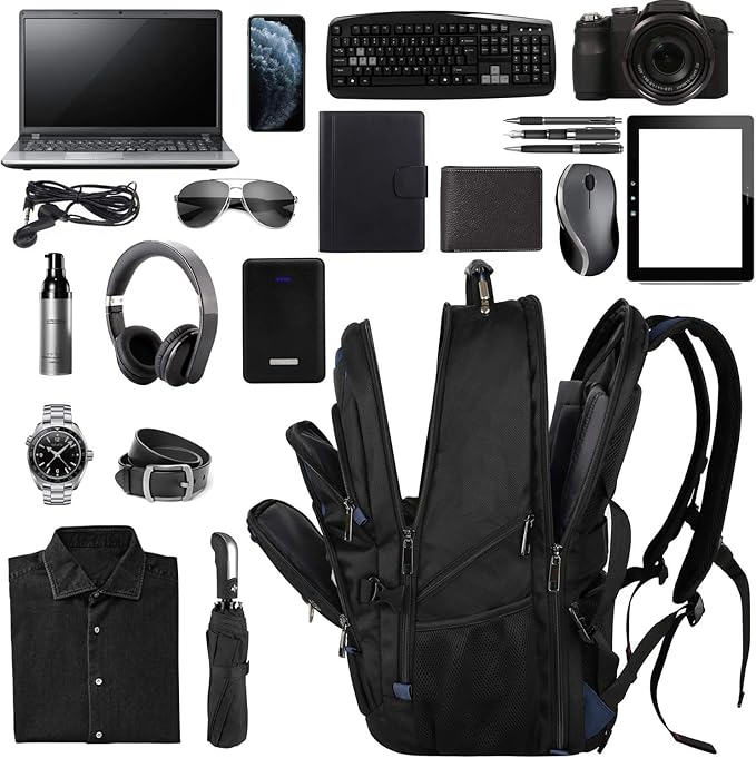 18.4 Laptop Backpack Men Women, 55L-60L Extra Large Laptops Backpack, TSA Friendly Flight Approved and RFID Anti-theft Pocket,Water Resistant Suiltable for Traveling